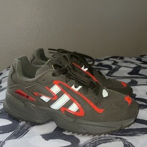 Forest green adidas’s running shoes